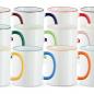 Preview: Tasse "farbiges Rand & Henkel" - individuell bedruckt