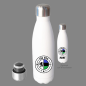 Preview: Edelstahl-Trinkflasche "JSG OSG" - personalisiert - mit Wunschtext - weiß