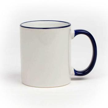 Tasse "farbiges Rand & Henkel" - individuell bedruckt