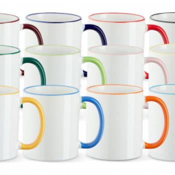 Tasse "farbiges Rand & Henkel" - individuell bedruckt
