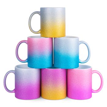 Glitzertasse mit Farbverlauf - individuell bedruckt