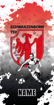 Handtuch "TSV Schwarzenborn" Logo + Fußballer Splash - personalisiert mit Name