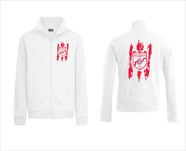 Zipperjacke mit Stehkragen "HeckeSchwälmer-Logo gesplasht Brustlogo und Rücken groß"