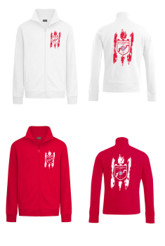 Zipperjacke mit Stehkragen "HeckeSchwälmer-Logo gesplasht Brustlogo und Rücken groß"