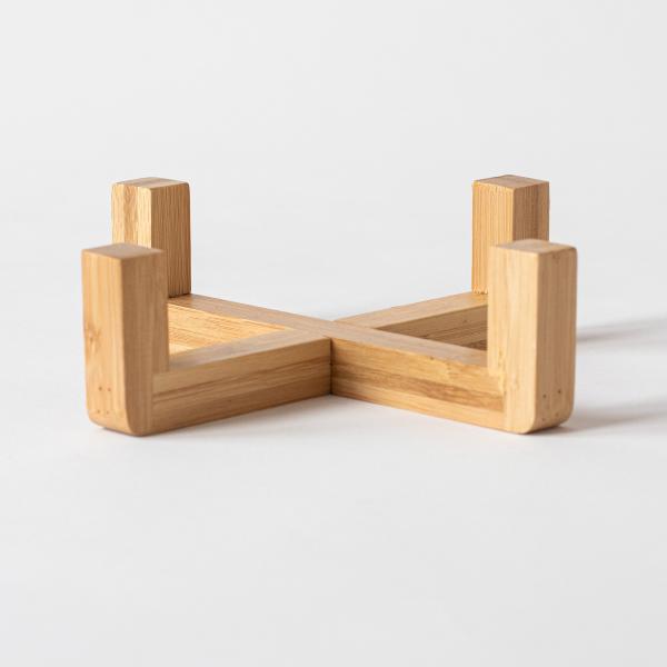 Bambusgestell "Futterbar" für Fressnapf – Futterstation für Hunde & Katzen (1-fach oder 2-fach)