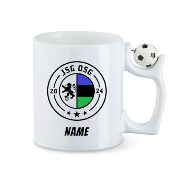 Tasse mit 3D-Fußball "JSG OSG" - personalisiert