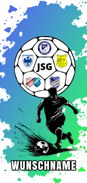 Handtuch "JSG Schrecksbach-Neukirchen" Logo + Fußballer Splash - personalisiert mit Name