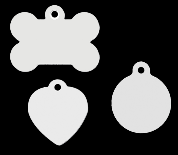 Individueller Halsband-Anhänger – Herz, Knochen oder Rund
