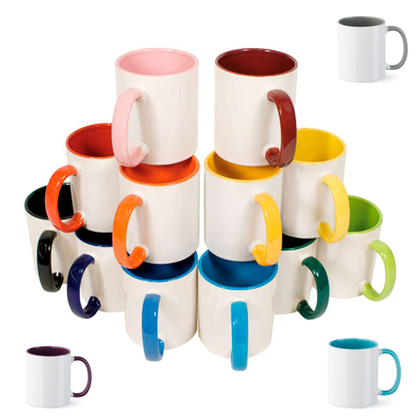 Tasse "zweifarbig Tasseninneres & Henkel" - individuell bedruckt