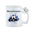 Fußball-Tasse "Goal" mit Wunschname